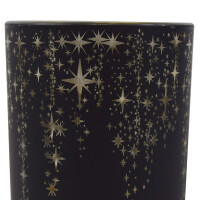 CHICCIE Windlicht Sternenglanz schwarz gold aus Glas - Kerzenhalter Deko