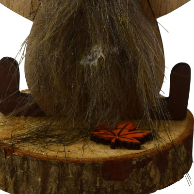 CHICCIE Wichtel auf Baumstamm aus Holz 7x13cm rot - Herbstdekoration Herbstdeko Deko
