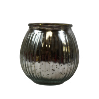 CHICCIE Windlicht aus Glas 9x9x9cm - Kerzenhalter Teelichthalter Deko