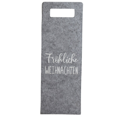 Weintasche Fröhliche Weihnachten 14x14x41cm Filz...