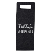 Weintasche Fr&ouml;hliche Weihnachten 14x14x41cm Filz Geschenk