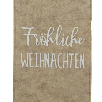 Weintasche Fr&ouml;hliche Weihnachten 14x14x41cm Filz Geschenk