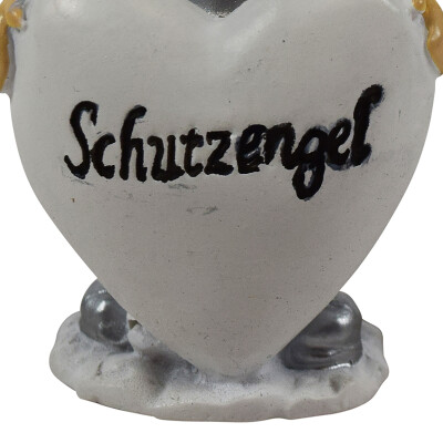 Schutzengel Polyresin wei&szlig; silber 5x7x11cm Engel Dekoration Geschenk