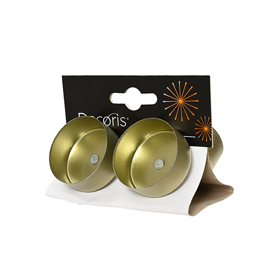 Teelichthalter Gl&auml;nzend Silber Gold 4er Set 7,5x4cm Stecker Adventskranz