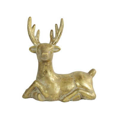 Hirsch aus Keramik in gold Figur Dekorationfigur