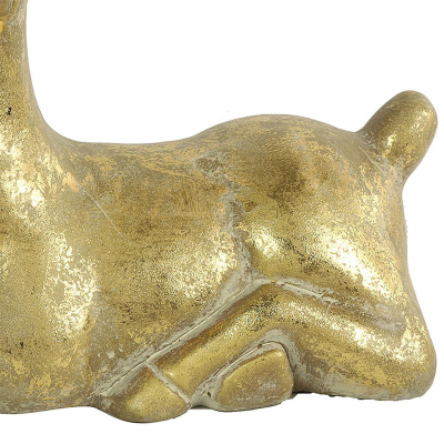 Hirsch aus Keramik in gold Figur Dekorationfigur