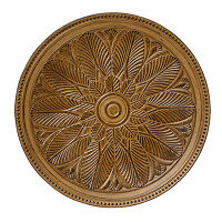 CHICCIE Teller aus Kunststoff Blumenmuster Bronze Gold 33cm Vintage Dekoteller