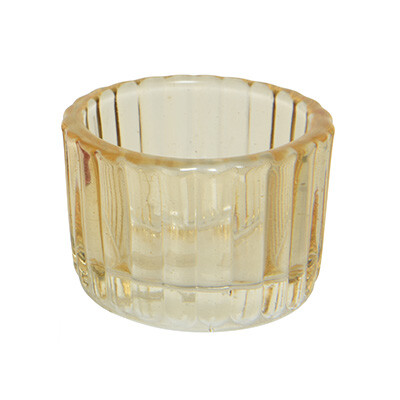 CHICCIE Teelichthalter aus Glas Rot Gelb Gr&uuml;n 4x5,5cm Kerzenhalter Dekoration