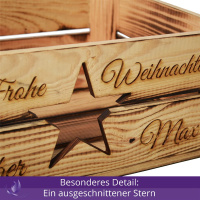 Holzkiste Personalisiert Wunschtext mit Stern Gravierte Erinnerungskiste Spielzeugkiste Holz