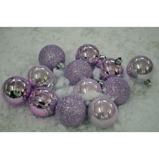 12 Set Weihnachtskugeln Violett Fuchsin Magenta 5cm...