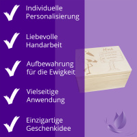 Erinnerungsbox personalisiert f&uuml;r Baby &amp; Kind Storch Geburt Holzkiste Erinnerungskiste