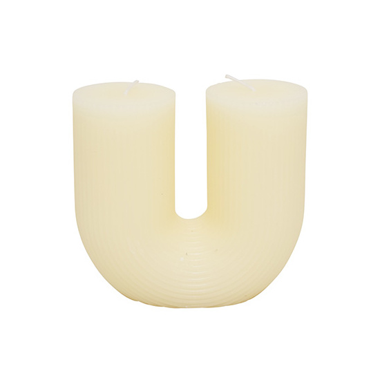 U-Form Kerzen in Weiß 11 cm x 12 cm durchmesser aus Wachs