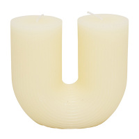 U-Form Kerzen in Weiß 11 cm x 12 cm durchmesser aus Wachs