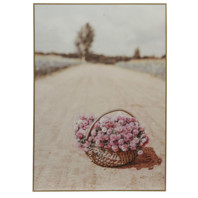 Wandgem&auml;lde Blumen Korb Vintage 70cm Wandbild...
