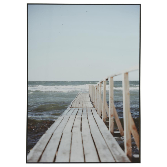 Wandgem&auml;lde Strandbr&uuml;cke Steg am Meer 70cm Wandbild Gem&auml;lde