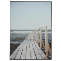 Wandgem&auml;lde Strandbr&uuml;cke Steg am Meer 70cm Wandbild Gem&auml;lde