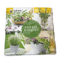 Servietten Herbal Bouquet Blument&ouml;pfe Kr&auml;uter 20 St&uuml;ck 3 lagig 33cm