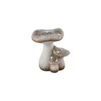 Pilz Ton Figur Braun Herbstdeko trio klein 11cm Hoch