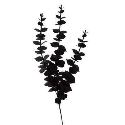 Eukalyptus Kunstblume Schwarz Kunststoff Zweig 10 x 63 cm