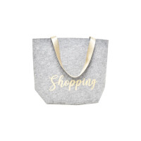 Tasche Grau Filz Shopping Bag 50 cm