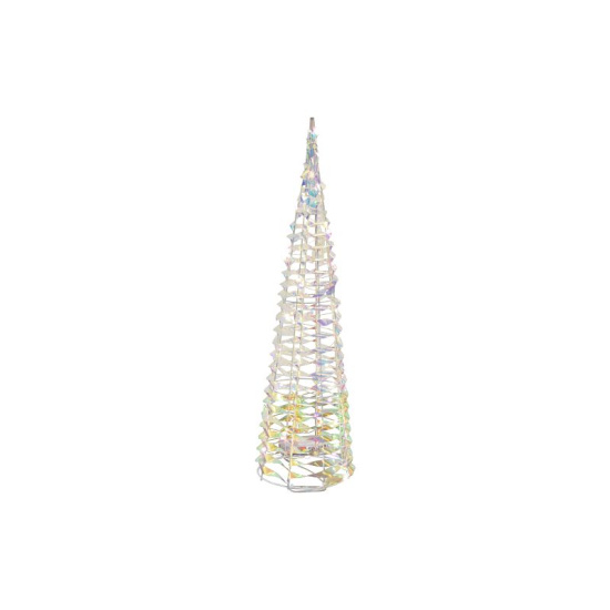 Lumineo Weihnachtsbeleuchtung Pyramide Bunt Silber Metall mit Timer 40 cm