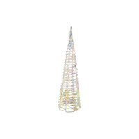 Lumineo Weihnachtsbeleuchtung Pyramide Bunt Silber Metall mit Timer 40 cm