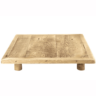 Eckiges Großes Tablett mit Füßen Braun Holz 774081