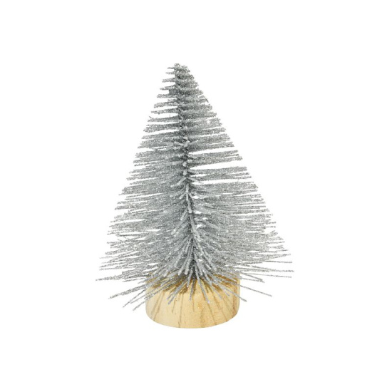 Deko Tannenbaum Silber mit glitzer mit Draht Kunststoff 8 / 10 / 15 cmcm