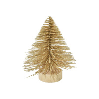 Deko Tannenbaum Gold Matt mit glitzer mit Draht Kunststoff 8 / 10 / 15 cm