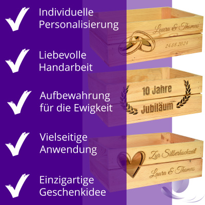 CHICCIE Holzkiste Personalisiert mit Wunschtext für...