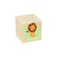 CHICCIE Spardose aus Holz Personalisiert mit Farbdruck für Kinder 10x10cm Kinderspardose Geburt Taufe Geschenkidee Geldgeschenk