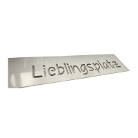 Großes Lieblingsplatz Garten-Schild aus Metall in Silber