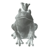 Großer Froschkönig Figur aus Zement in Grau