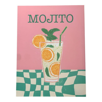 Wandbild Mojito Getränk zum Aufhängen aus Holz...