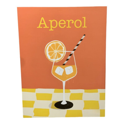 Wandbild Aperol Getränk zum Aufhängen aus Holz...