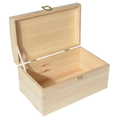 CHICCIE Schatztruhe Personalisiert mit Wunschtext Verschluss Natur Holz 26x16x13cm Geschenkidee Holztruhe Schatzkiste Schatzbox Holzbox