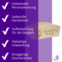 CHICCIE Geschenkkorb Personalisierbar Tanne Wunschtext 24x13x8cm Abgerundet Präsentkorb Holz Geschenkidee Holzkiste Weihnachten Weihnachtsbaum Adventskalender