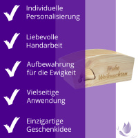 CHICCIE Geschenkkorb Personalisierbar Nikolausmütze Wunschtext 24x13x8cm Abgerundet Präsentkorb Holz Geschenkidee Holzkiste Weihnachten Nikolaus Adventskalender