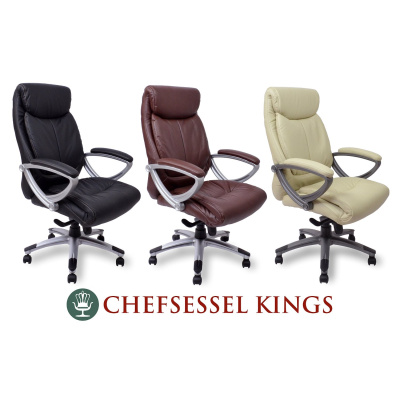 Chefsessel Kings Schwarz Leder Schreibtischstuhl