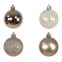 12 Set Weihnachtskugel Champagner Silber Gold 5cm Christbaumschmuck