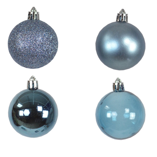 12 Set Weihnachtskugel Frost Blau 5cm Christbaumschmuck