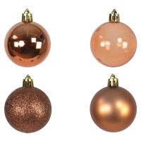 12 Set Weihnachtskugel Kupfer Bronze Braun 5cm Christbaumschmuck