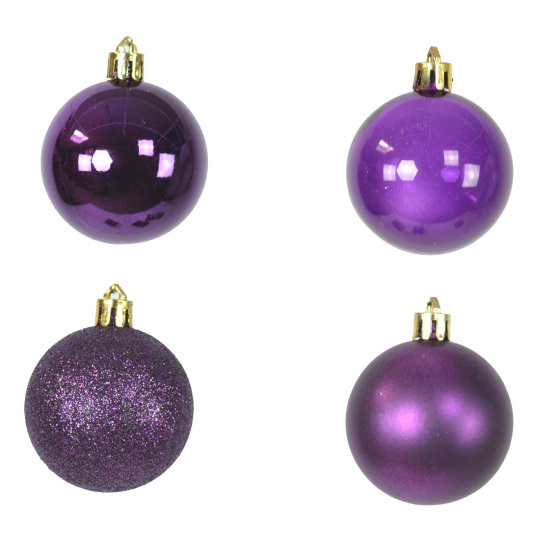 12 Set Weihnachtskugel Lila Violett 5cm Christbaumschmuck...