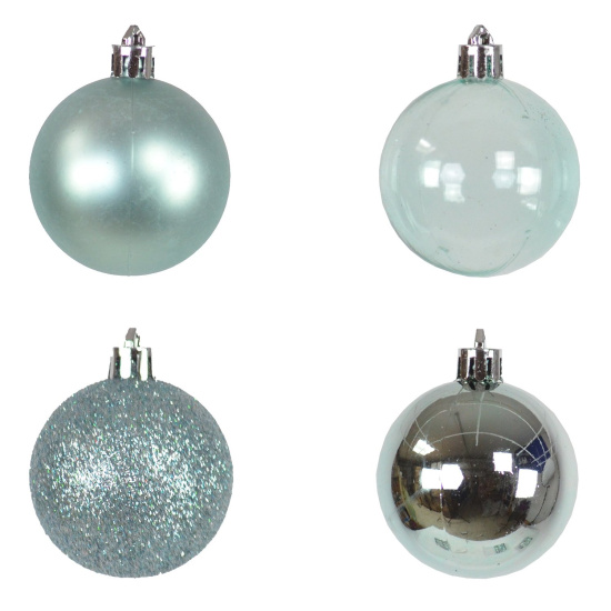 12 Set Weihnachtskugel T&uuml;rkis 5cm Christbaumschmuck Gl&auml;nzend