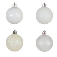 12 Set Weihnachtskugel Weiß weiss 5cm Christbaumschmuck Glänzend