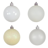 9 Set Weihnachtskugel Weiß weiss 6cm Christbaumschmuck Glänzend