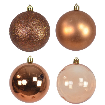 6 Set Weihnachtskugel Kupfer Bronze Braun 8cm...