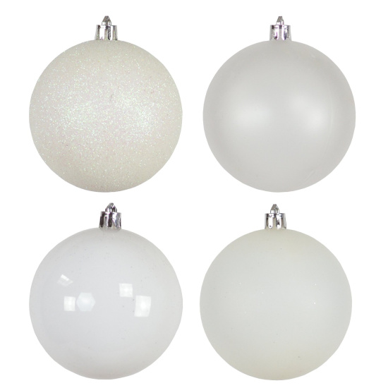 6 Set Weihnachtskugel Wei&szlig; weiss 8cm Christbaumschmuck Gl&auml;nzend