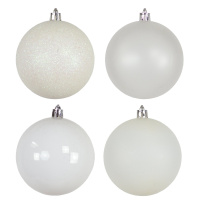 6 Set Weihnachtskugel Wei&szlig; weiss 8cm Christbaumschmuck Gl&auml;nzend