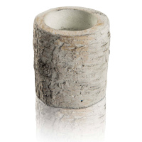 Beton Birke Optik Teelichthalter Weiß Grau Shabby Chic